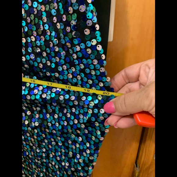 NWT! Aqua Blue Multi Sequin Dress size 4 - Picture 11 of 11